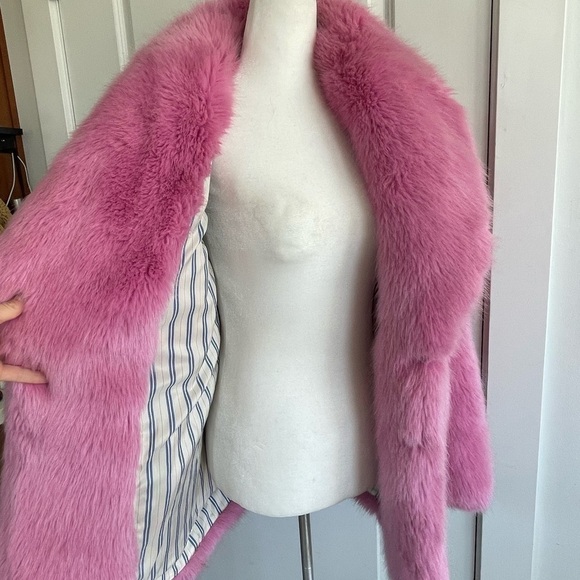 J.Crew Collection faux fur coat in hibiscus size XS XXS - Picture 16 of 16